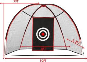 img 1 attached to MZ Mzeat Golf Practice Net: High-Quality 10x7ft Foldable & Portable Hitting Net for Indoor/Outdoor Use - Includes Carrying Bag!