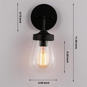 img 3 attached to 🔦 Modern Glass Shade Metal Black Wall Sconce - Farmhouse Wall Lamp Lighting Fixture for Bedroom, Bathroom, Living Room (1-Light)