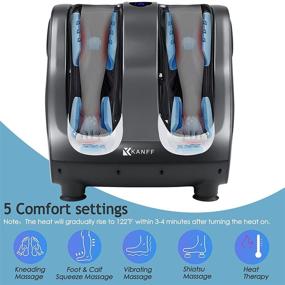 img 2 attached to 🦶 Kanff Foot and Calf Massager with Heat - Shiatsu Heated Machine for Blood Circulation, Plantar Fasciitis Relief, Neuropathy - Gray