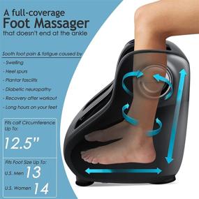 img 3 attached to 🦶 Kanff Foot and Calf Massager with Heat - Shiatsu Heated Machine for Blood Circulation, Plantar Fasciitis Relief, Neuropathy - Gray