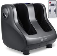 🦶 kanff foot and calf massager with heat - shiatsu heated machine for blood circulation, plantar fasciitis relief, neuropathy - gray logo