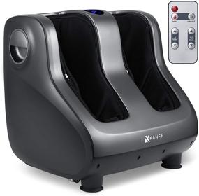 img 4 attached to 🦶 Kanff Foot and Calf Massager with Heat - Shiatsu Heated Machine for Blood Circulation, Plantar Fasciitis Relief, Neuropathy - Gray