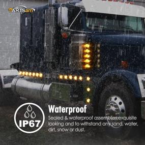 img 2 attached to 🚛 10Pcs Amber 9 LED Light Trailer Marker Lights: Waterproof, 12V Sealed Sleeper Panel Lights for Trucks - Partsam