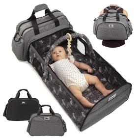 img 4 attached to Идеальный рюкзак-пеленальная сумка: путешествие 🎒 кошечка, складная детская сумка-кровать и пеленальная станция