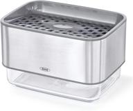 🧽 clear oxo good grips stainless steel soap dispensing sponge holder - one size logo