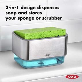 img 1 attached to 🧽 Clear OXO Good Grips Stainless Steel Soap Dispensing Sponge Holder - One Size