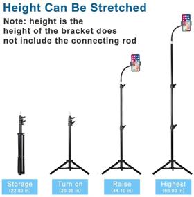 img 2 attached to 📷 Регулируемая подставка для телефона-штатив, высотой от 22.8 до 70 дюймов, идеальна для видеозаписи, влоггинга и фотографии в движении.