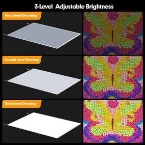 img 3 attached to A4 LED Light Pad for Diamond Painting - 200 Pcs Diamond Painting Light Pad Kits - USB Powered 💎 DIY Dimmable Light Brightness Board - Diamond & Reusable Storage Case Included - Perfect for Full Drill 5D Diamond Painting