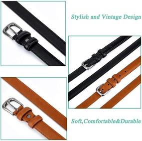 img 1 attached to Radmire Skinny Leather Women's Belt: Stylish & Versatile Women's Accessories