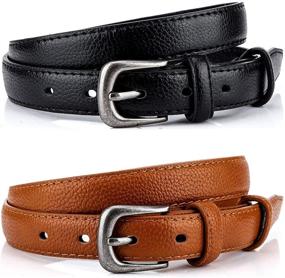 img 3 attached to Radmire Skinny Leather Women's Belt: Stylish & Versatile Women's Accessories