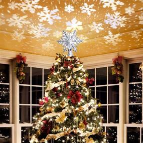 img 3 attached to 🌟 Magical Rotating Snowflake Projector: Lighted Star Tree Topper with 3D Glitter - Perfect Crown Christmas Tree Decoration (White)