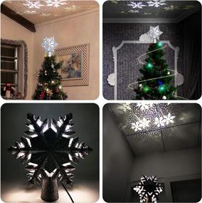 img 2 attached to 🌟 Magical Rotating Snowflake Projector: Lighted Star Tree Topper with 3D Glitter - Perfect Crown Christmas Tree Decoration (White)