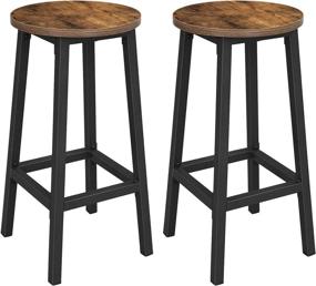 img 3 attached to 🪑 VASAGLE ALINRU Bar Stools Set: 2 Bar Chairs, Kitchen Dining, Easy Assembly, Industrial Design, Rustic Brown & Black ULBC32X