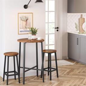 img 2 attached to 🪑 VASAGLE ALINRU Bar Stools Set: 2 Bar Chairs, Kitchen Dining, Easy Assembly, Industrial Design, Rustic Brown & Black ULBC32X