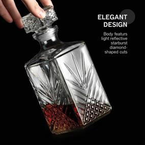 img 2 attached to 🥃 Impress with the Paksh Novelty 7-Piece Italian Crafted Glass Decanter & Whisky Glasses Set - Luxurious Whiskey Decanter and Stunning Cocktail Glasses