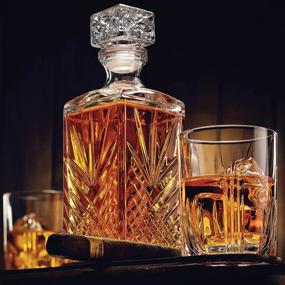 img 3 attached to 🥃 Impress with the Paksh Novelty 7-Piece Italian Crafted Glass Decanter & Whisky Glasses Set - Luxurious Whiskey Decanter and Stunning Cocktail Glasses