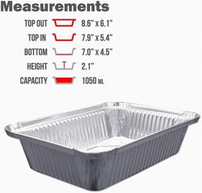 img 1 attached to 🍽️ Premium 2.5-LB Takeout Pans with Lids - 60 Pack | Heavy Duty Disposable Aluminum Foil for Catering, Parties, and Meal Prep | 8.6" x 6.1" x 2" | Freezer, BBQ, Potluck, Holidays | Drip Pans