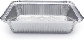 img 2 attached to 🍽️ Premium 2.5-LB Takeout Pans with Lids - 60 Pack | Heavy Duty Disposable Aluminum Foil for Catering, Parties, and Meal Prep | 8.6" x 6.1" x 2" | Freezer, BBQ, Potluck, Holidays | Drip Pans