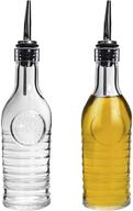 bormioli rocco officina 1825 glass olive oil and vinegar bottle with stainless steel pourer - 268ml - set of 2 logo