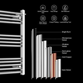img 1 attached to 🔥 AVONFLOW 250W Chrome Mirror Polish UL Certified Heated Towel Warmer Rack Towel Heater for Bathroom with 13+1 Bars