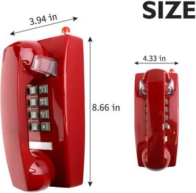 img 3 attached to 📞 Red Vintage Wall Phone with Adjustable Handset Volume Control, Waterproof and Moisture-Resistant Landline Corded Telephone for Home, Hotel, Bathroom, Living Room, School, and Office