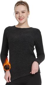 img 4 attached to 👚 MANCYFIT Women's Thermal Fleece Lined V Neck Base Layer Long Sleeve Shirt