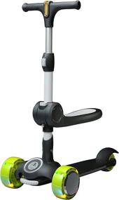 img 4 attached to 🛴 Hot Mom Kick Scooter for Kids - Adjustable Height Toddler Scooter with Wide Deck, PU Flashing Wheels - Suitable for Kids 3-12 Years Old - 2022 Style