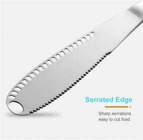 img 3 attached to 🧈 The Improved Butter Spreader Knife - Stainless Steel Butter Knife Spreaders with Curler, Holes, and Serrated Grater - 3-in-1 Kitchen Gadgets by HAHAYOO