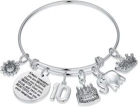 img 4 attached to 🎁 Personalized Expandable Charm Bracelets for Women and Girls - Perfect Birthday Gifts for Friends, Mom, Daughter, Niece, Sister, and Grandma!