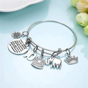 img 1 attached to 🎁 Personalized Expandable Charm Bracelets for Women and Girls - Perfect Birthday Gifts for Friends, Mom, Daughter, Niece, Sister, and Grandma!