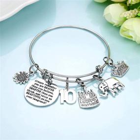 img 2 attached to 🎁 Personalized Expandable Charm Bracelets for Women and Girls - Perfect Birthday Gifts for Friends, Mom, Daughter, Niece, Sister, and Grandma!