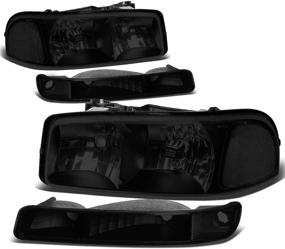 img 4 attached to DNA Motoring Smoked Lens Clear Corner Headlights for 99-07 Sierra / 00-06 Yukon XL 1500 2500