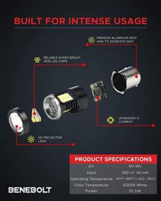 img 1 attached to 💡 BENEBOLT 1156 LED Bulbs 3600 Lumens - Ultra Bright Reverse, Lawn Mower, Daytime Running Light - 2 Pack