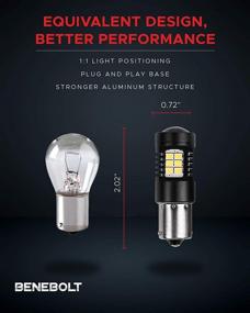 img 2 attached to 💡 BENEBOLT 1156 LED Bulbs 3600 Lumens - Ultra Bright Reverse, Lawn Mower, Daytime Running Light - 2 Pack