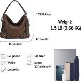 img 2 attached to 👜 Женская сумка Scarleton Large Faux Leather Hobo Bag: Универсальная сумка через плечо и через тело, модель H1065