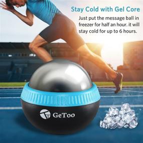 img 2 attached to 🔵 GeToo Cryosphere Cold Massage Roller Ball - 2.8 Inches Cryosphere Cold Roller for Deep Tissue Massage, 6 Hour Cold Therapy, Detachable Rolling Ball - Blue and Black