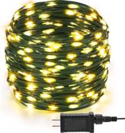 🎄 300 led christmas lights outdoor indoor, 110ft 8 modes warm white end-to-end connectable fairy string light plug in for xmas tree party wedding outside decorations - toubik logo