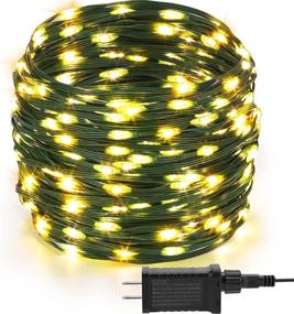 img 4 attached to 🎄 300 LED Christmas Lights Outdoor Indoor, 110Ft 8 Modes Warm White End-to-End Connectable Fairy String Light Plug in for Xmas Tree Party Wedding Outside Decorations - TOUBIK