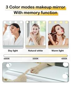 img 3 attached to 💄 SL4U Hollywood Lighted Makeup Mirror with 15 Dimmable Led Bulbs – Vanity Mirror for Dressing Room, Bedroom – Tabletop or Wall Mounted – Slim Metal Frame in White