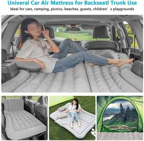 img 1 attached to 🚗 Inflatable SUV Air Mattress Car Bed Camping Cushion Pillow - Thickened Car Air Bed with Electric Air Pump and Flocking Surface - Portable Sleeping Pad for Travel, Camping, Minivan, Van, Trunk