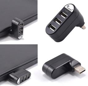 img 3 attached to 👽 Sudroid 3-Port USB 2.0 Rotatable Hub - Black [90°/180° Degree Rotatable] - Enhanced Connectivity and Flexibility"