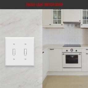 img 1 attached to 🔳 ENERLITES 2-Gang Toggle Light Switch Wall Plate, Glossy Finish, 4.50" x 4.57" Size, Double Switch Cover, Durable Polycarbonate Thermoplastic, Model 8812-W in White
