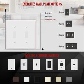 img 2 attached to 🔳 ENERLITES 2-Gang Toggle Light Switch Wall Plate, Glossy Finish, 4.50" x 4.57" Size, Double Switch Cover, Durable Polycarbonate Thermoplastic, Model 8812-W in White