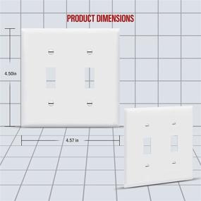 img 3 attached to 🔳 ENERLITES 2-Gang Toggle Light Switch Wall Plate, Glossy Finish, 4.50" x 4.57" Size, Double Switch Cover, Durable Polycarbonate Thermoplastic, Model 8812-W in White