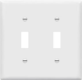 img 4 attached to 🔳 ENERLITES 2-Gang Toggle Light Switch Wall Plate, Glossy Finish, 4.50" x 4.57" Size, Double Switch Cover, Durable Polycarbonate Thermoplastic, Model 8812-W in White