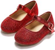 👠 estine mary jane flats: glittery dress princess ballet shoes for little kids & toddlers logo