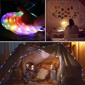 img 3 attached to 🎉 SEMILITS LED Rope Lights 33ft: Battery Operated, Waterproof, 8 Modes with Remote Timer - Perfect Fairy Lights for Room Decor, Girls Bedroom, Easter Party, and Christmas Decorations - Multicolor