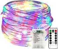 🎉 semilits led rope lights 33ft: battery operated, waterproof, 8 modes with remote timer - perfect fairy lights for room decor, girls bedroom, easter party, and christmas decorations - multicolor логотип