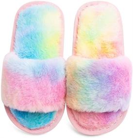 img 2 attached to Slippers Fluffy Outdoor Rainbow Numeric_1_Point_5