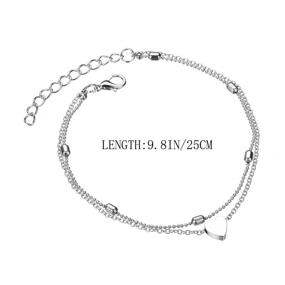 img 3 attached to 🌊 Artmiss Layered Anklets - Women's Heart Silver Ankle Bracelet with Charms, Beads, and Dainty Foot Jewelry for Women and Teen Girls - Perfect Summer Barefoot Beach Anklet